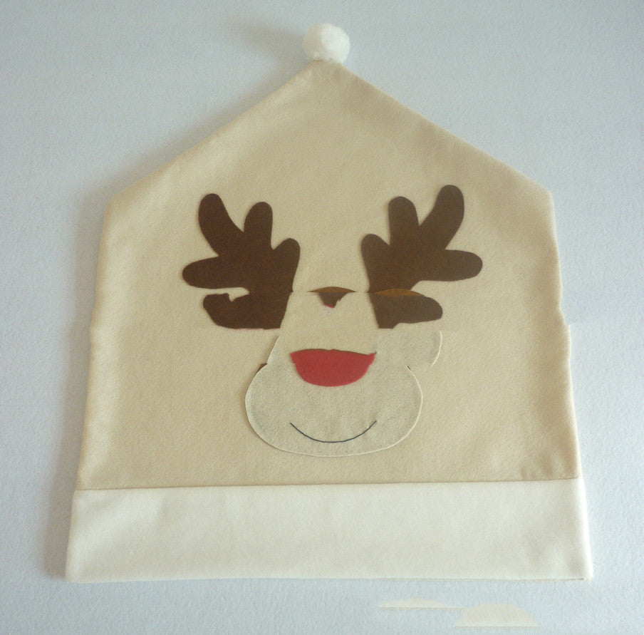 Creative Fabric Christmas Elk Chair Cover Decoration