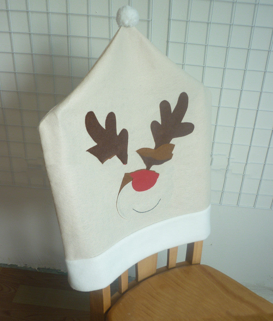 Creative Fabric Christmas Elk Chair Cover Decoration