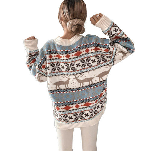 Women's Round Neck Loose Christmas Sweater