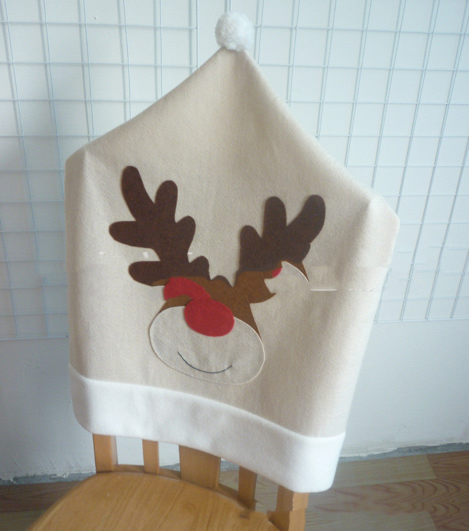 Creative Fabric Christmas Elk Chair Cover Decoration