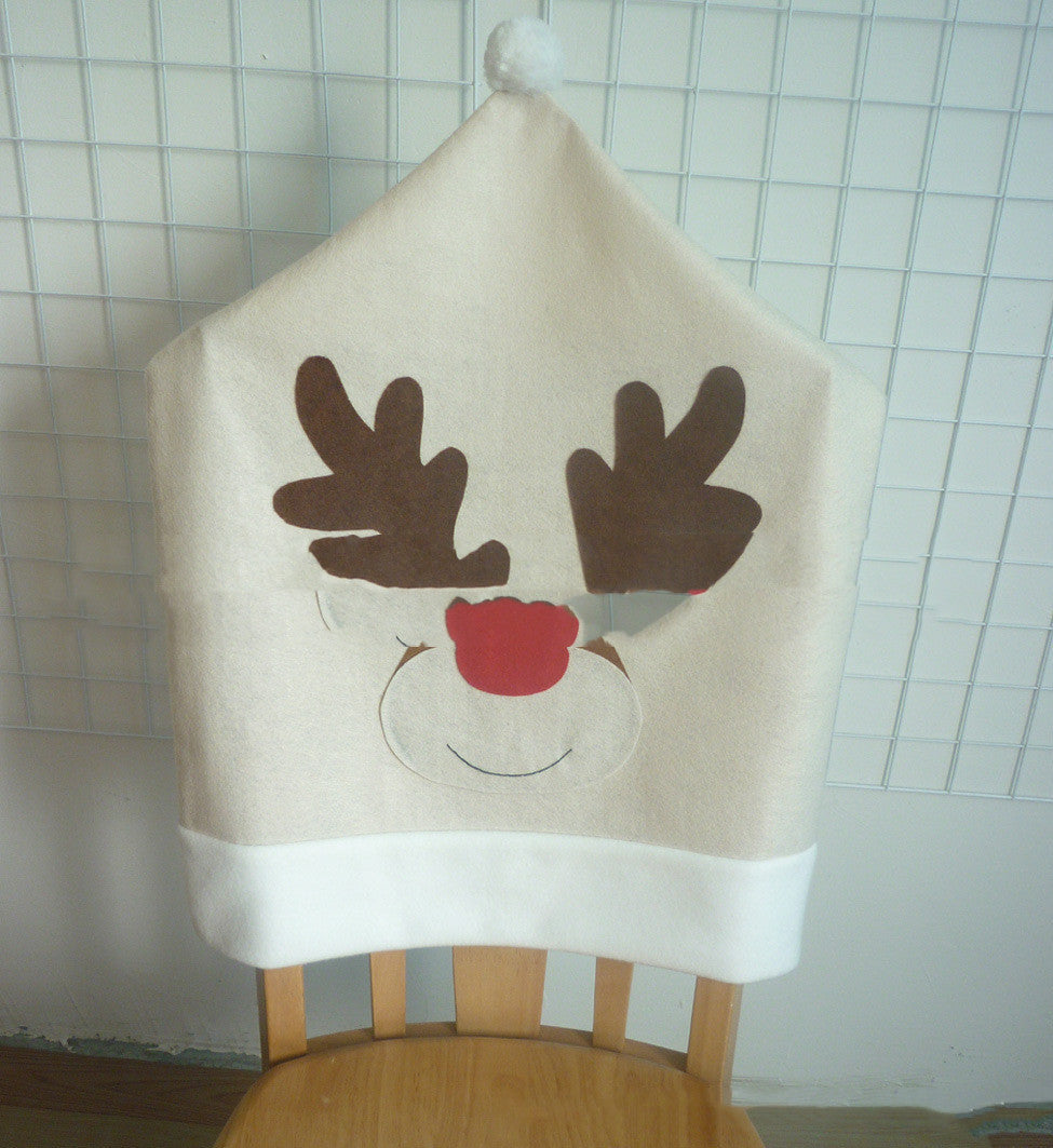 Creative Fabric Christmas Elk Chair Cover Decoration